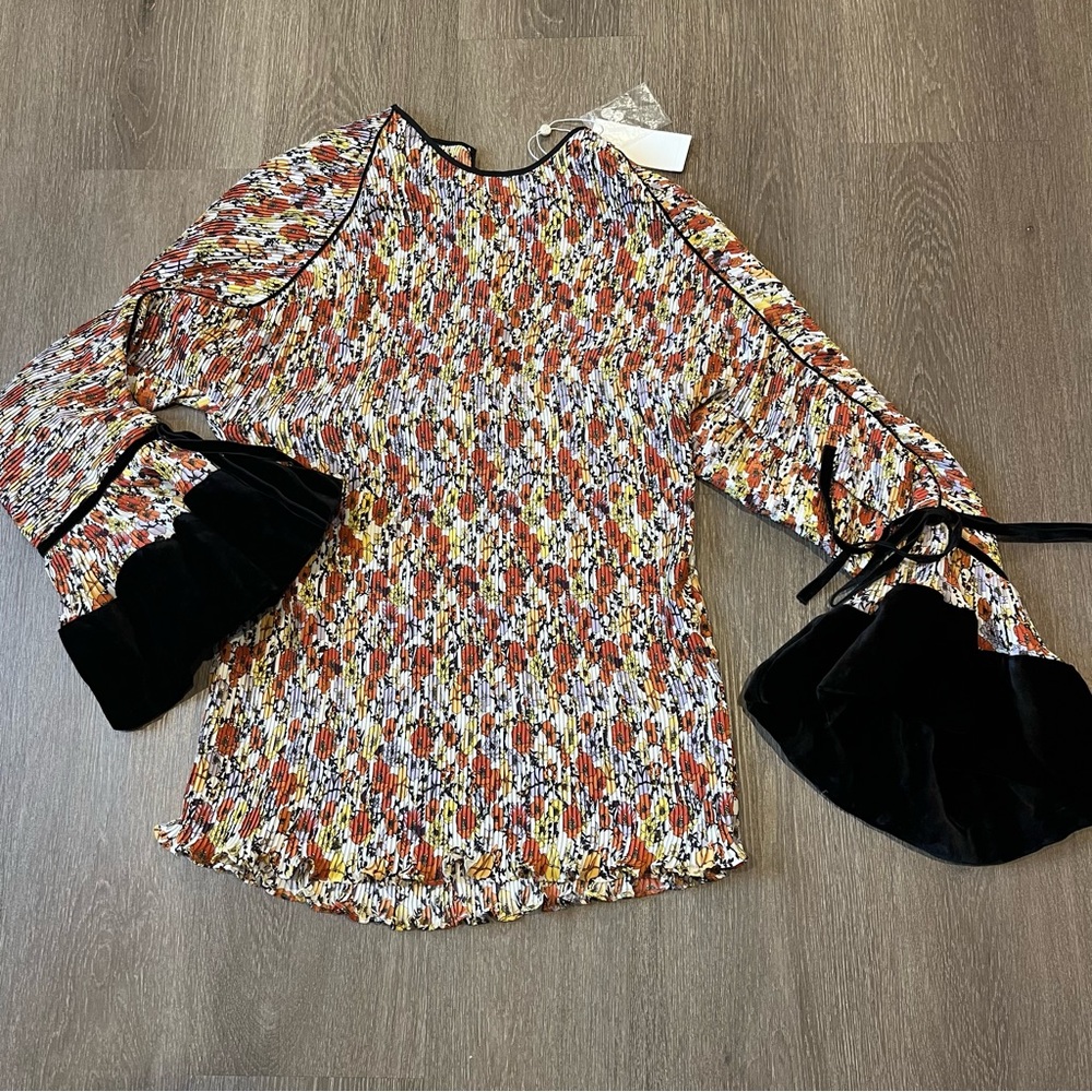 Tory Burch Pleated Ruffle Blouse - Picture 3 of 15
